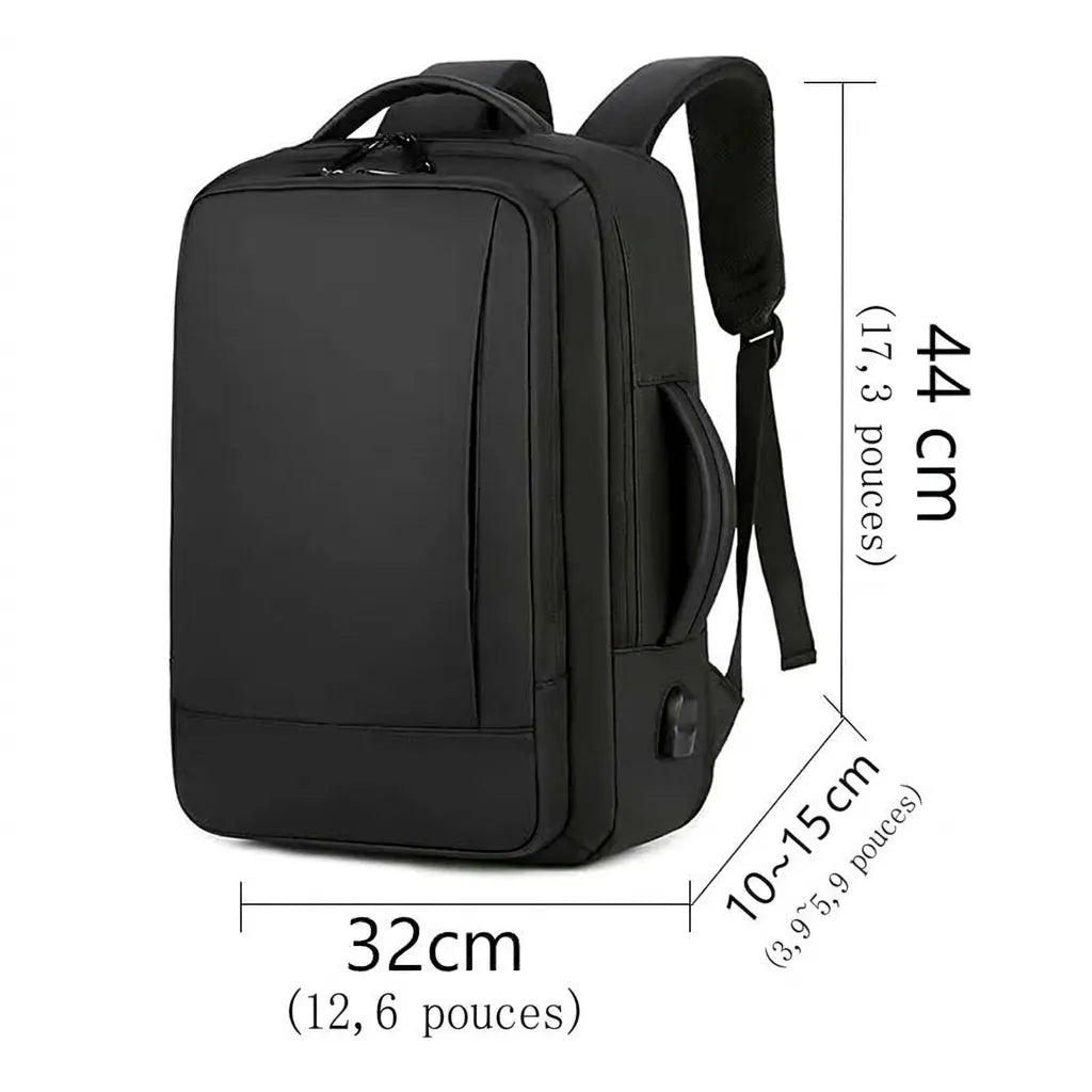 Sac à dos de voyage 2 en 1, dimensions 44 x 32 x 10-15 cm