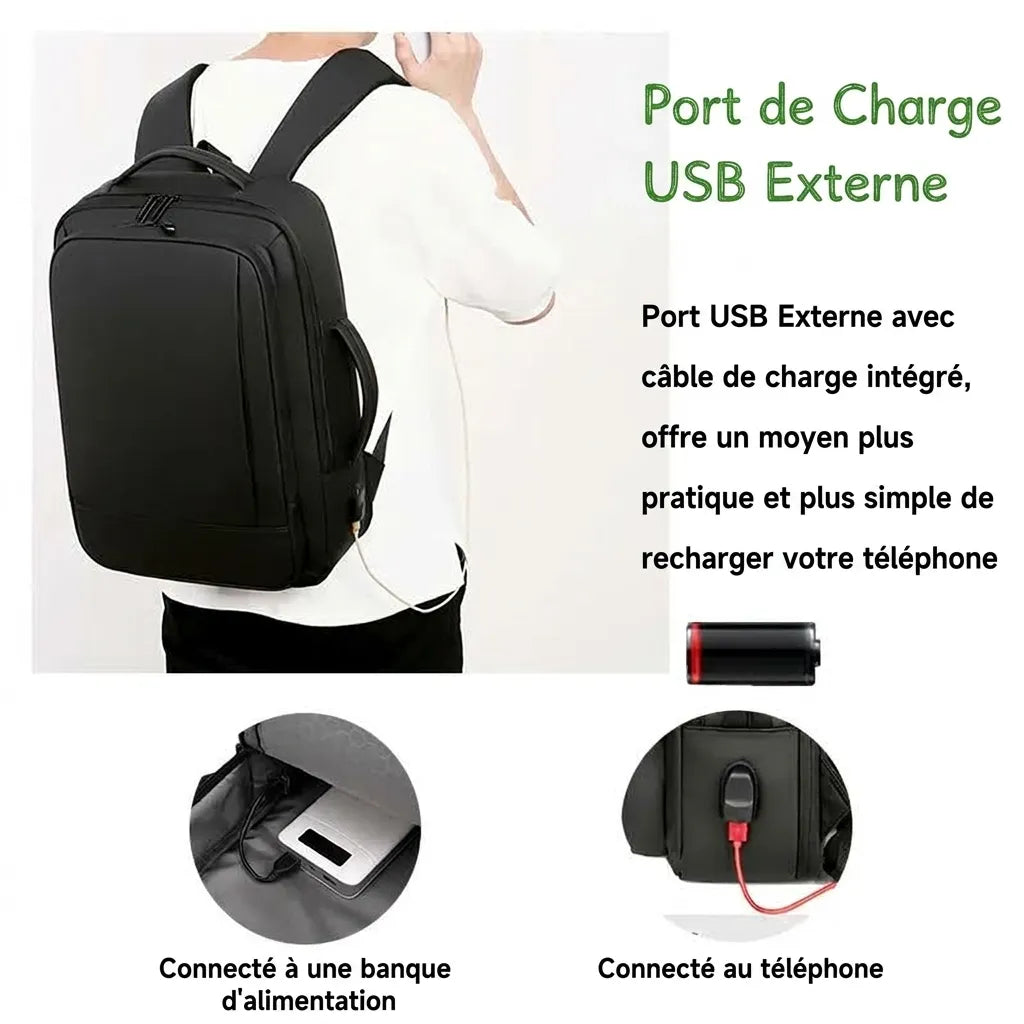 Port de chargement USB du sac à dos de voyage 2 en 1