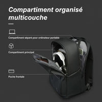 Compartiments du sac à dos de voyage business