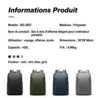Sac à dos de voyage business, informations produit