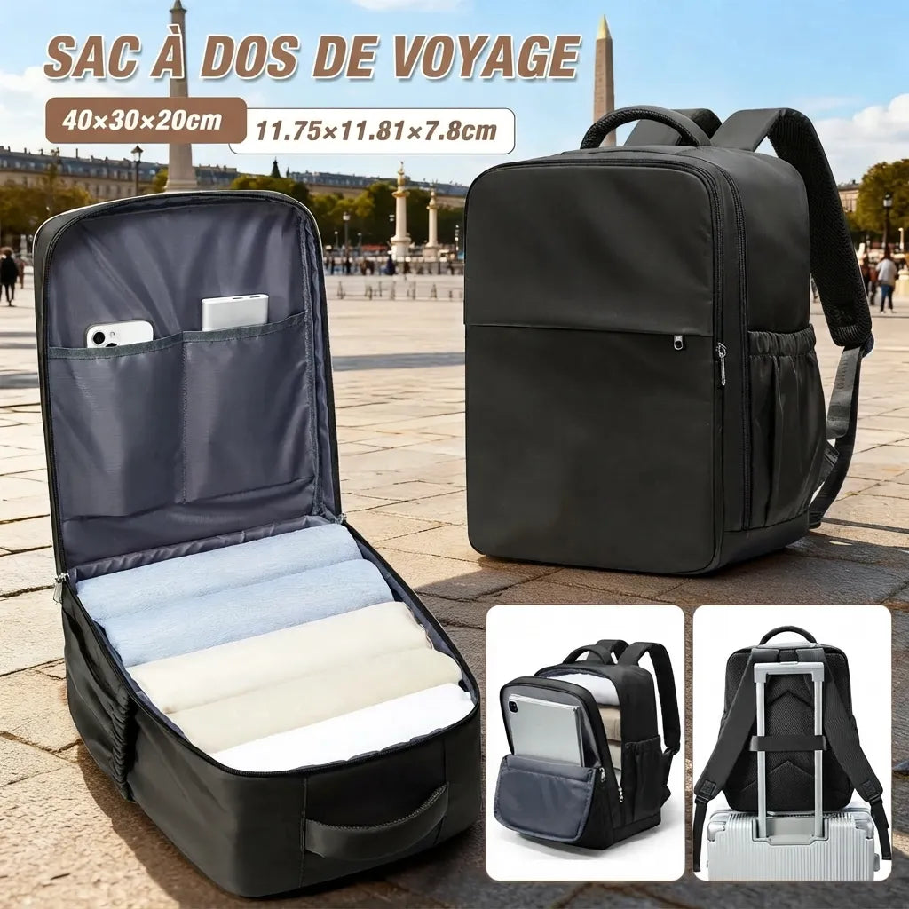 Sac de voyage cabine 40x30x20cm, coloris noir
