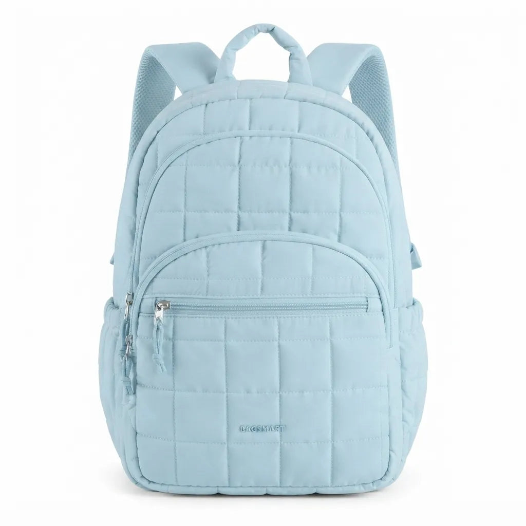 Sac à dos de voyage femme 25L, coloris bleu ciel, vue de face