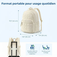 Sac à dos de voyage femme 25L, dimensions