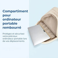 Compartiment ordinateur du sac à dos de voyage femme 25L