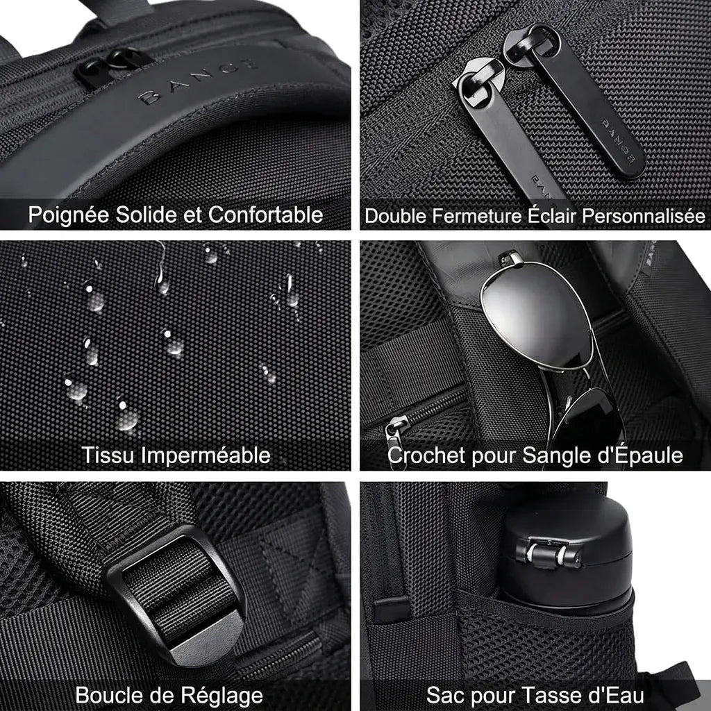 Caractéristiques du sac à dos de voyage USB