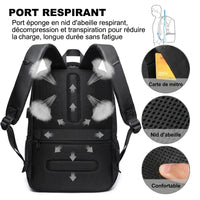 Dos matelassé du sac à dos de voyage USB