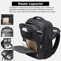 Détails de finition du sac à dos de voyage USB