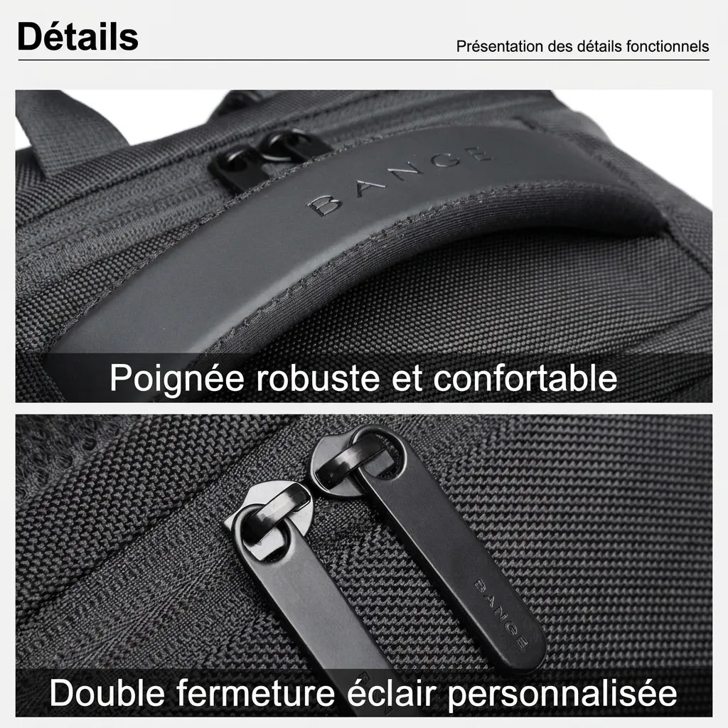 Extérieur du sac à dos de voyage USB