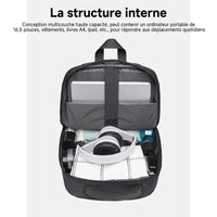 Intérieur du sac à dos de voyage USB
