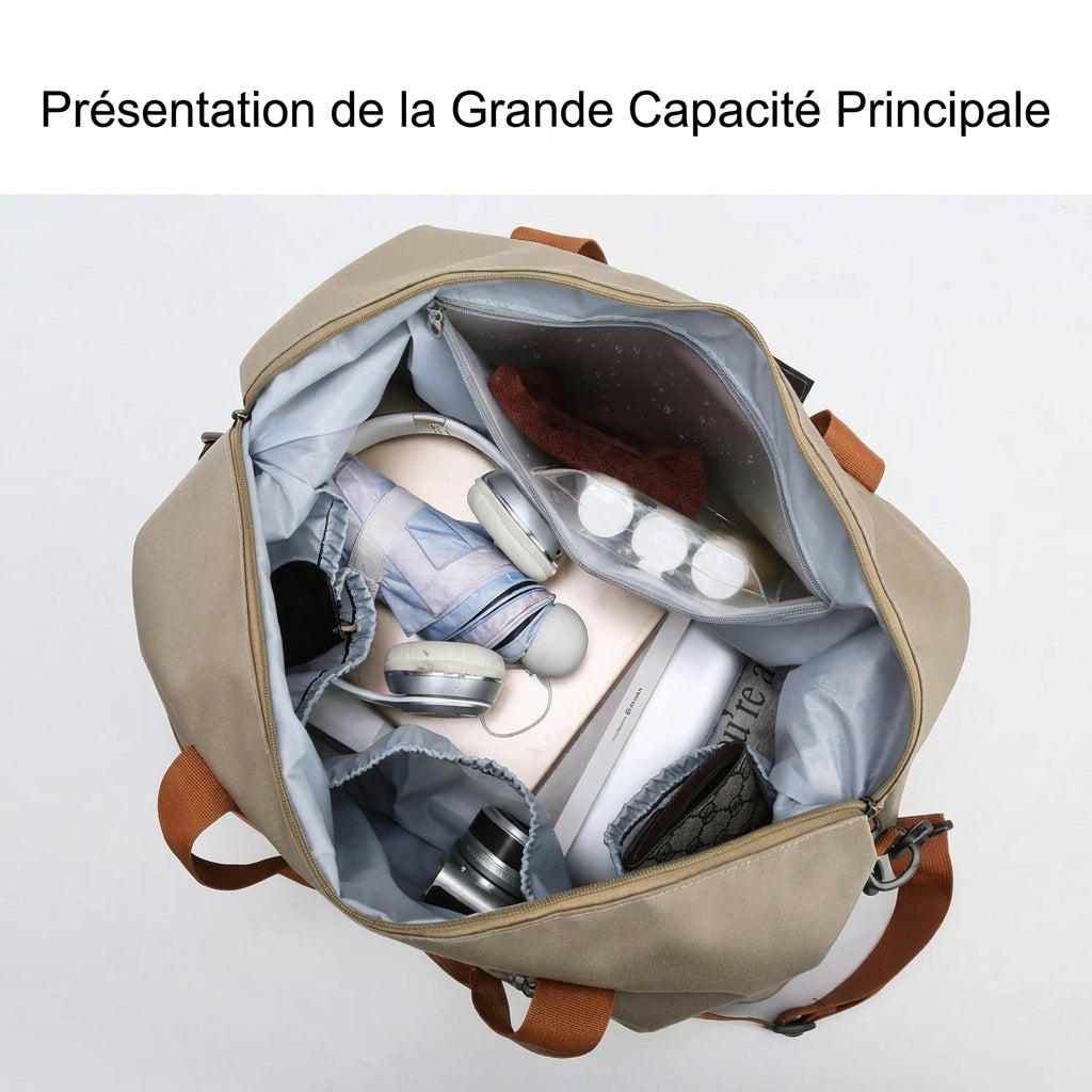 Capacité de rangement du sac de voyage 3 en 1