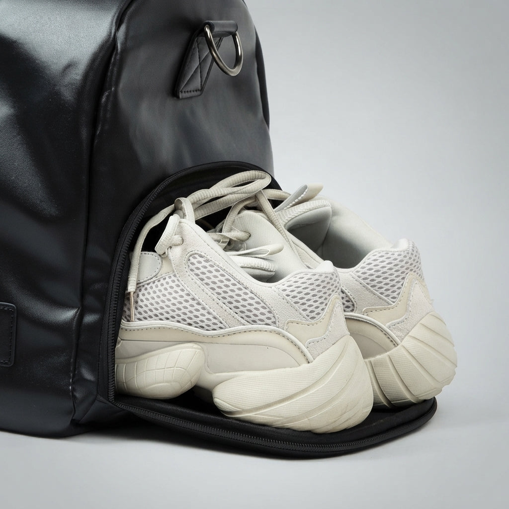Compartiment à chaussures du sac de voyage homme en simili cuir