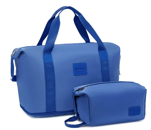 Sac de voyage femme extensible 36L, coloris bleu