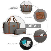 Détail de finition du sac de voyage femme extensible 36L