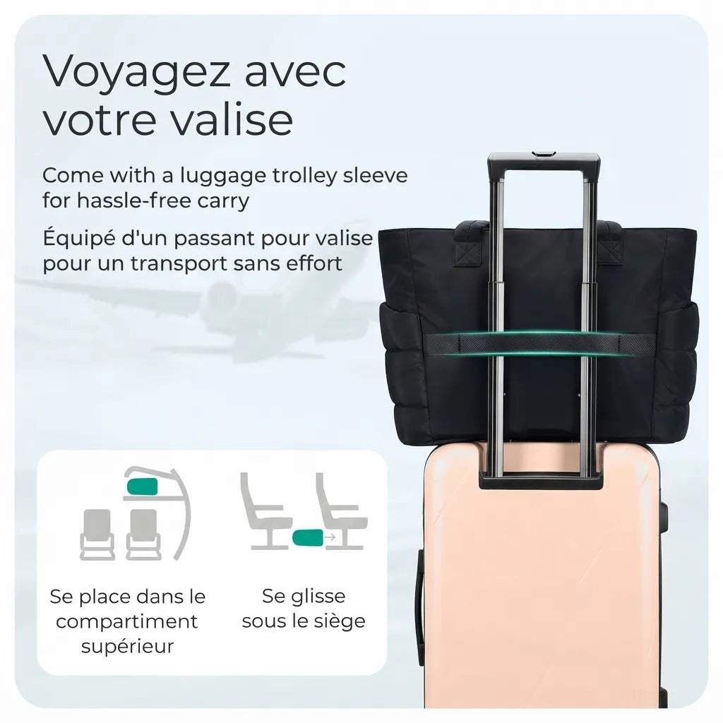 Sac de voyage femme 20L, format bagage cabine