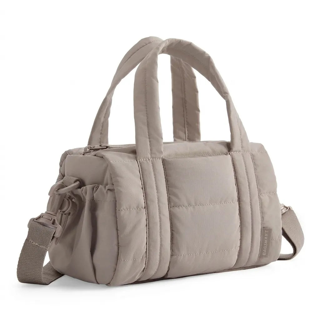 Sac de voyage femme 5L, coloris camel, vue de côté