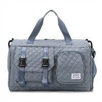 Sac de voyage femme cabas à boucles, coloris bleu clair