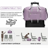 Sac de voyage femme cabas 50x20x28cm, format bagage cabine