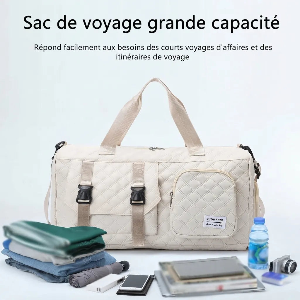 Capacité de rangement du sac de voyage femme cabas à boucles