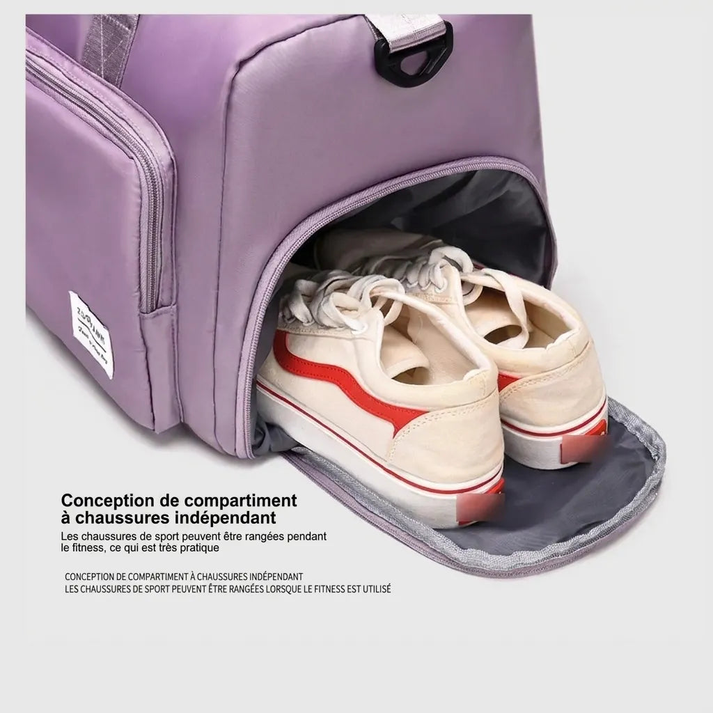 Compartiment à chaussures du sac de voyage femme cabas 50x20x28cm