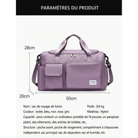 Détails de finition du sac de voyage femme cabas 50x20x28cm