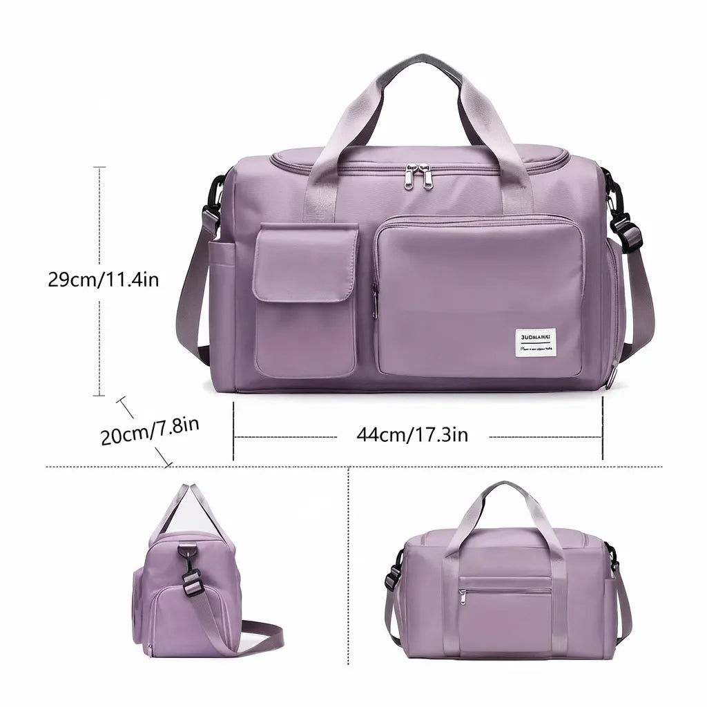 Sac de voyage femme cabas 50x20x28cm, faces avant et arrière