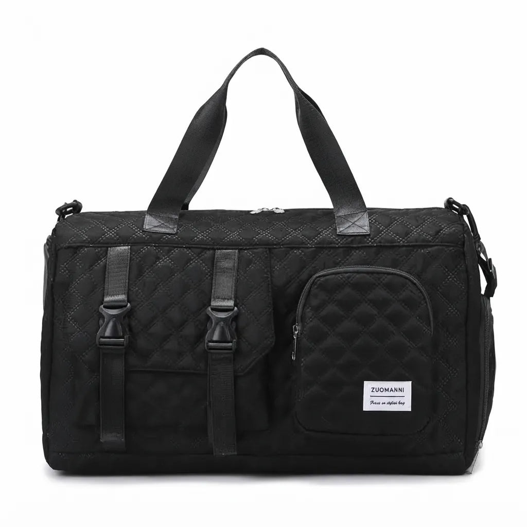 Sac de voyage femme cabas à boucles, coloris noir
