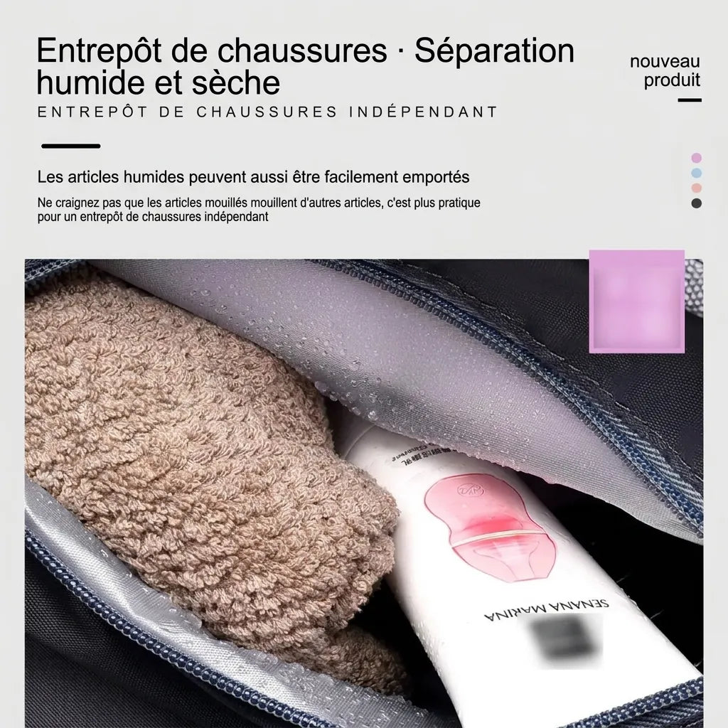 Poche de séparation sec/humide du sac de voyage femme cabas 50x20x28cm