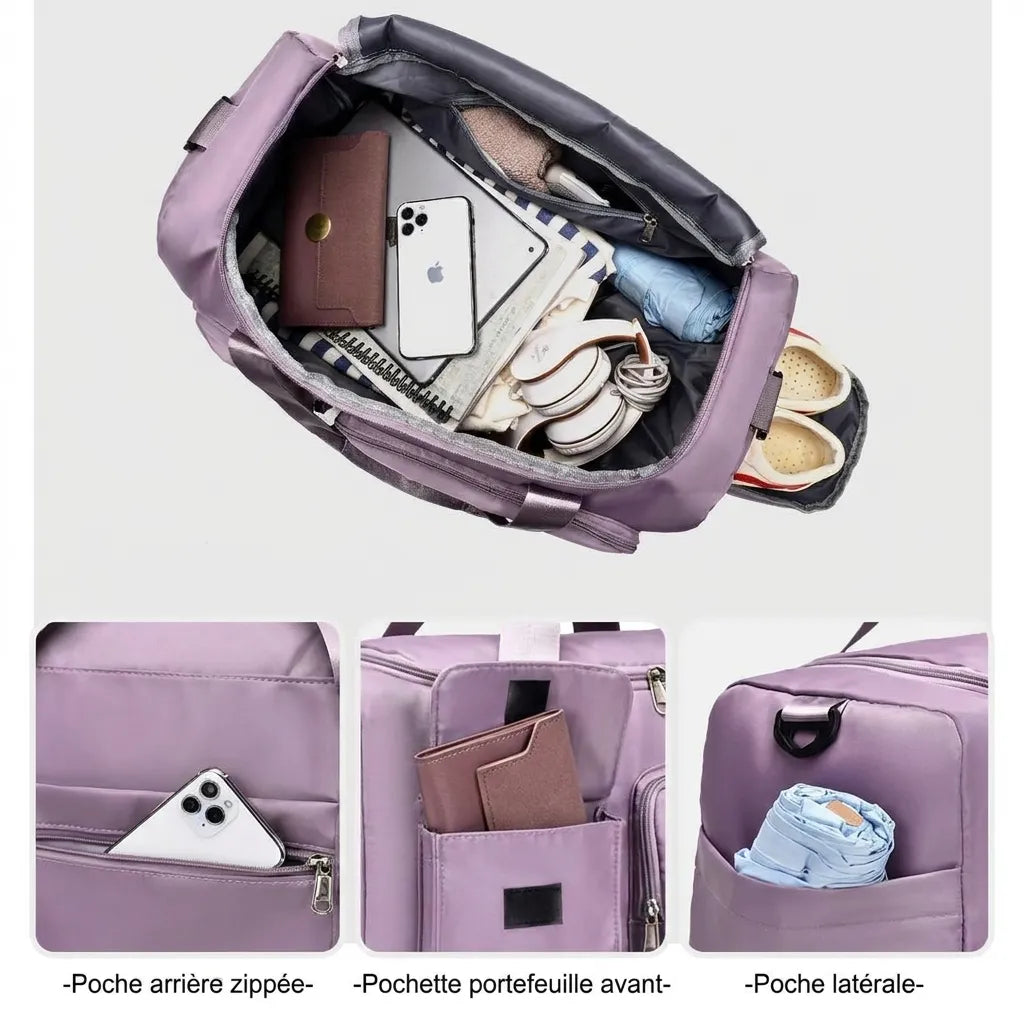 Poches du sac de voyage femme cabas 50x20x28cm
