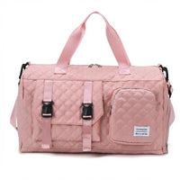 Sac de voyage femme cabas à boucles, coloris rose