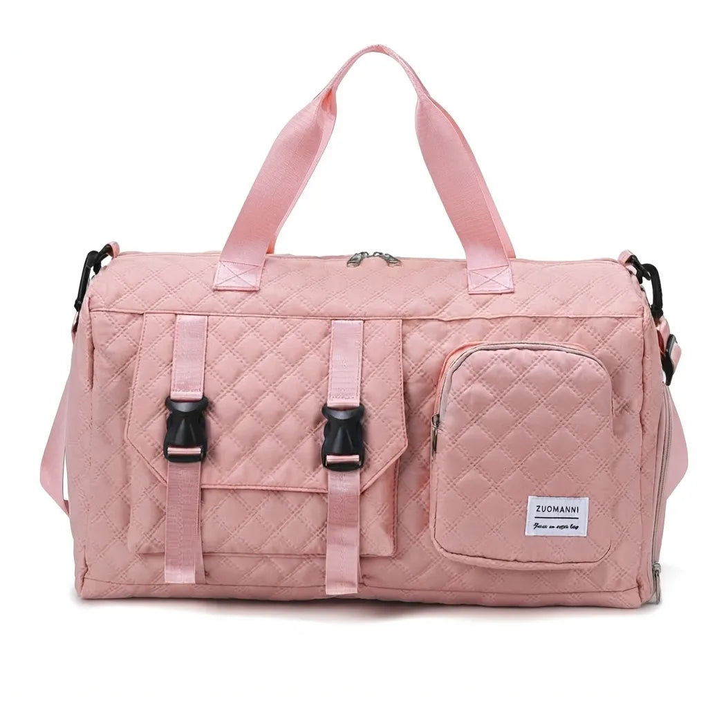 Sac de voyage femme cabas à boucles, coloris rose