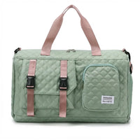 Sac de voyage femme cabas à boucles, coloris vert rose