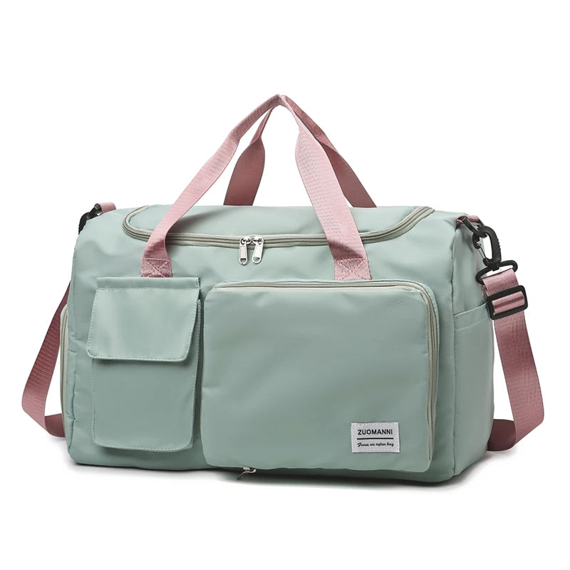 Sac de voyage femme cabas 50x20x28cm, coloris vert rose
