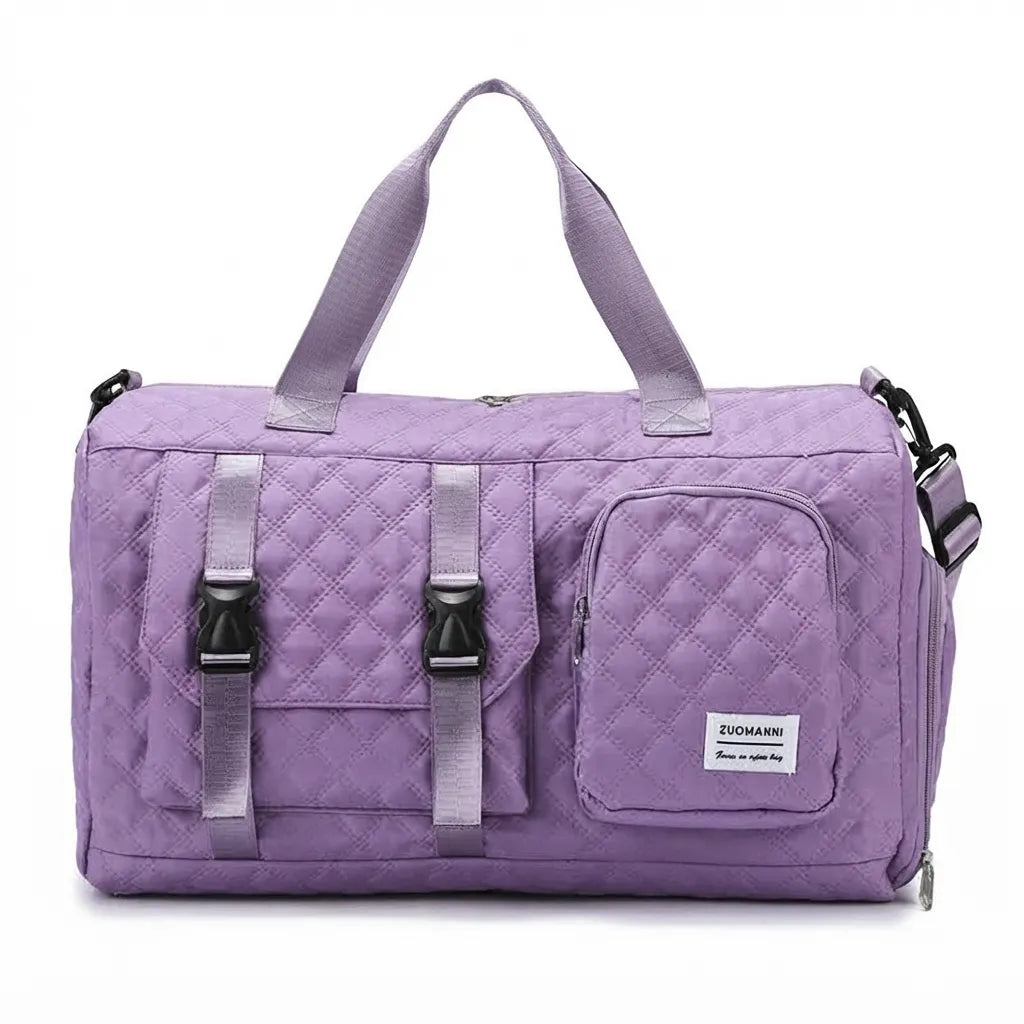 Sac de voyage femme cabas à boucles, coloris violet