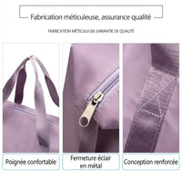 Détail de finition du sac de voyage femme extensible