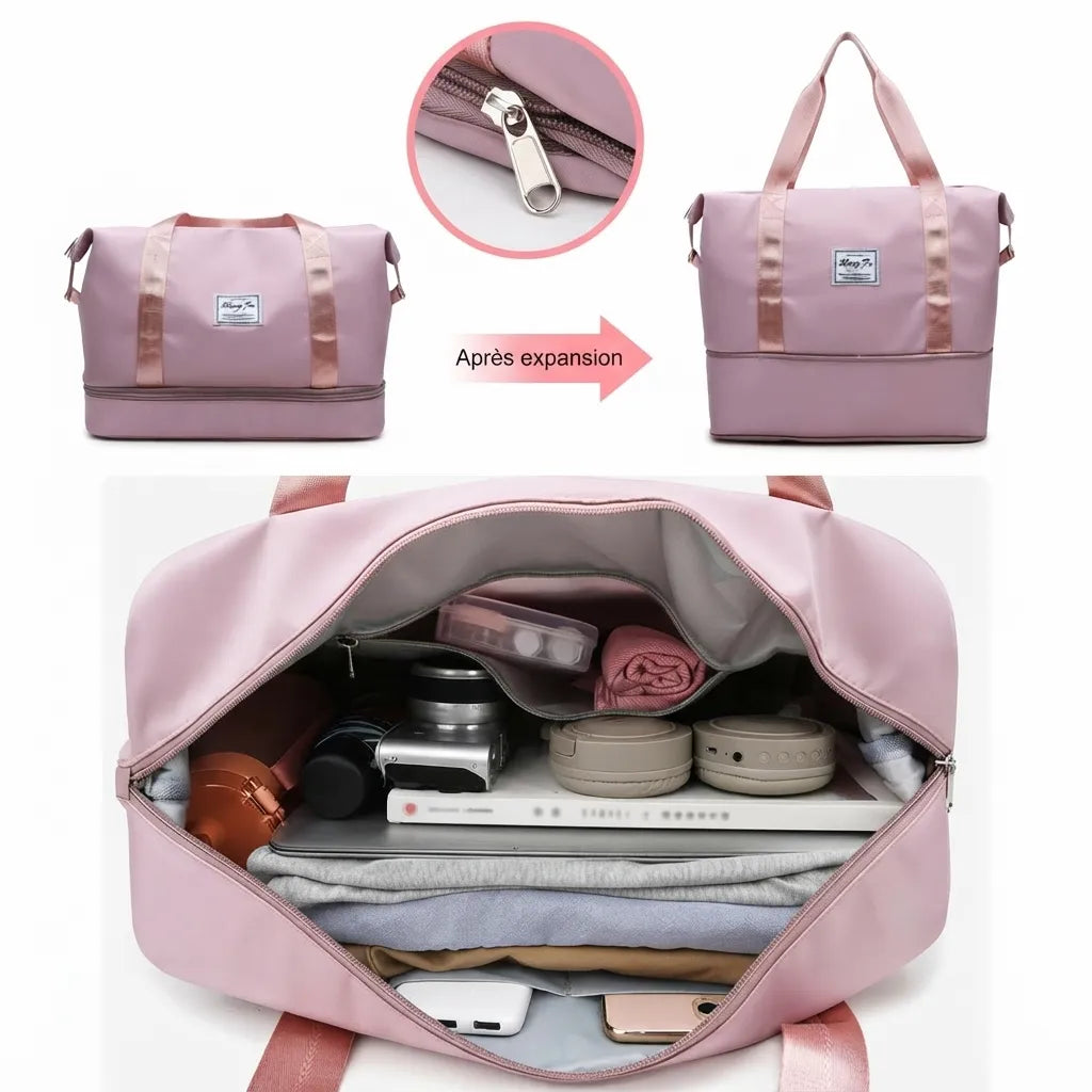 Intérieur du sac de voyage femme extensible