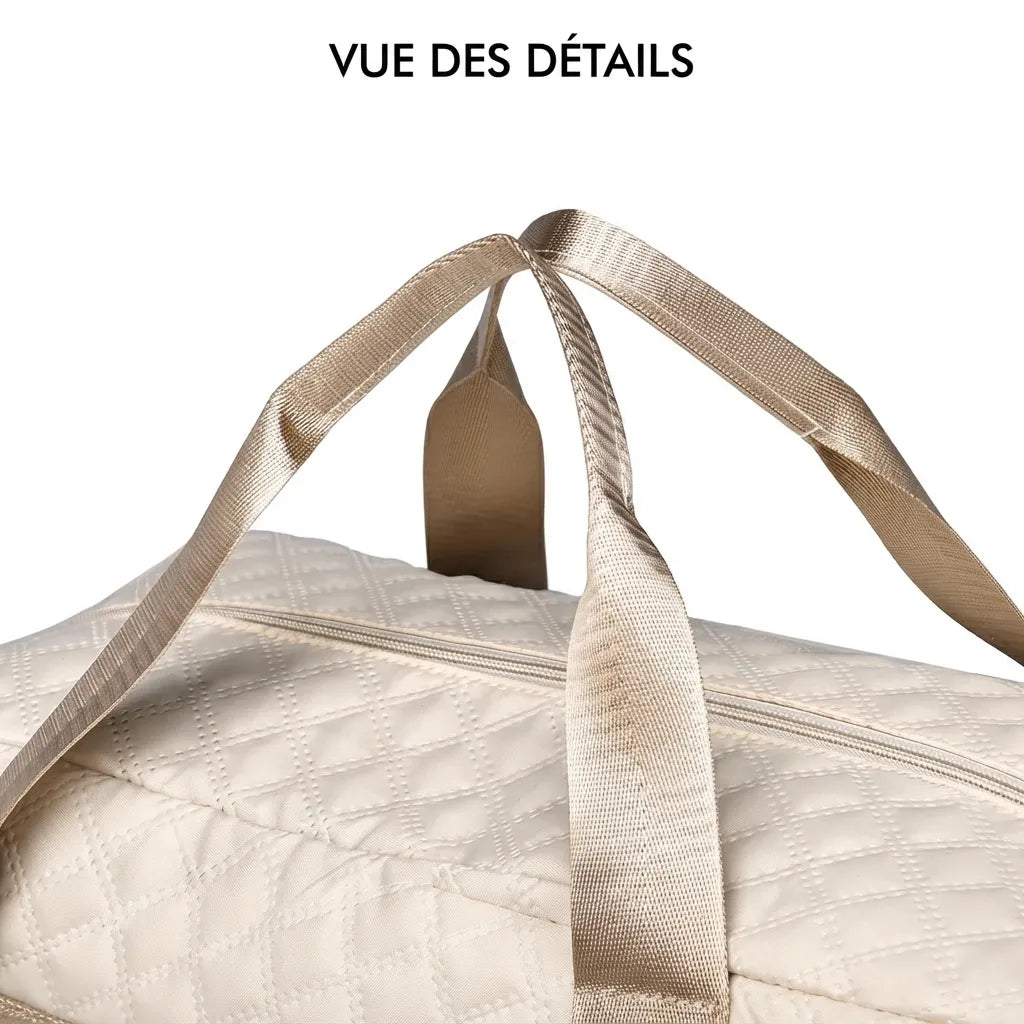 Détails de finition du sac de voyage femme matelassé