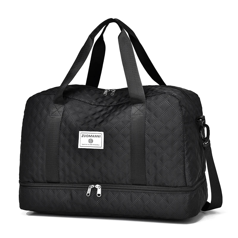 Sac de voyage femme matelassé, coloris noir
