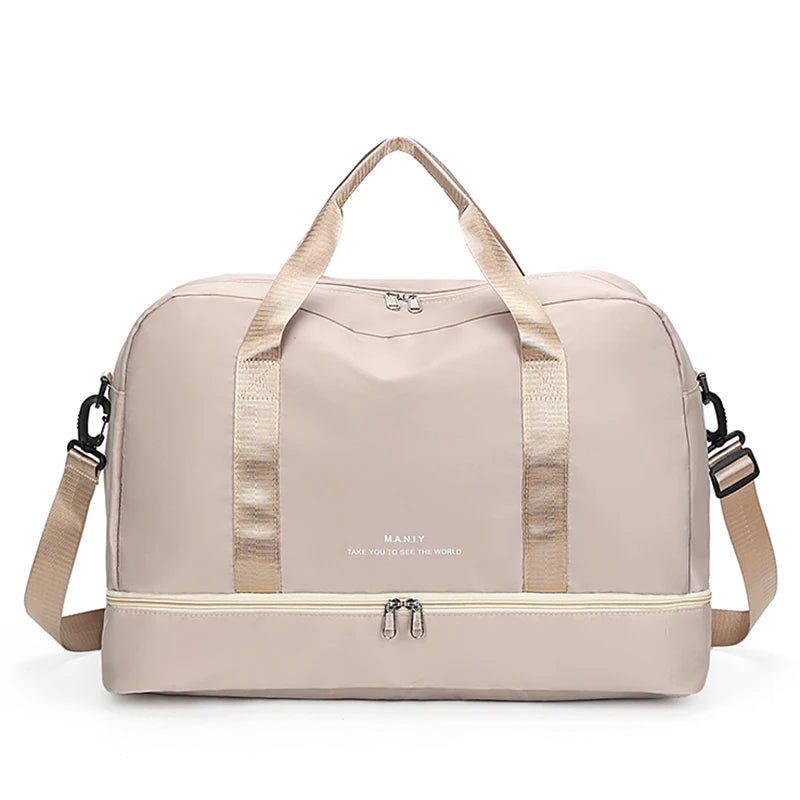 Sac de voyage femme week-end, coloris beige