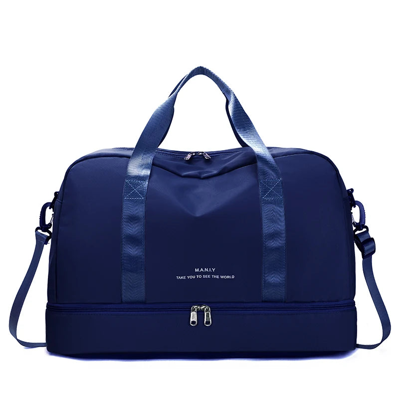Sac de voyage femme week-end, coloris bleu foncé