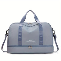 Sac de voyage femme week-end, coloris bleu, vue trois quarts