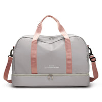 Sac de voyage femme week-end, coloris gris rose