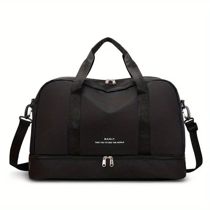 Sac de voyage femme week-end, coloris noir, vue de face