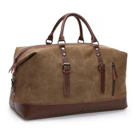Sac de voyage homme en toile, coloris café, grande taille