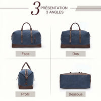 Détail des boucles du sac de voyage homme en toile