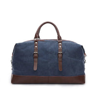 Sac de voyage homme en toile, coloris bleu, vue de face