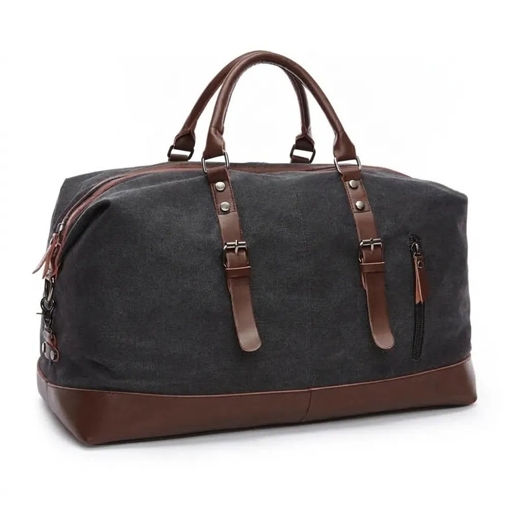 Sac de voyage homme en toile, coloris noir, grande taille