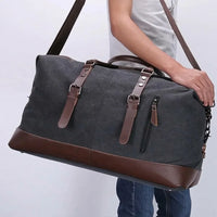 Sac de voyage homme en toile, porté en bandoulière