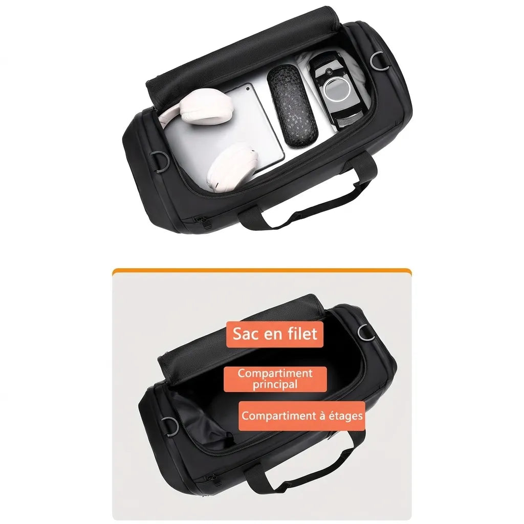 Capacité de rangement du sac de voyage homme multifonction