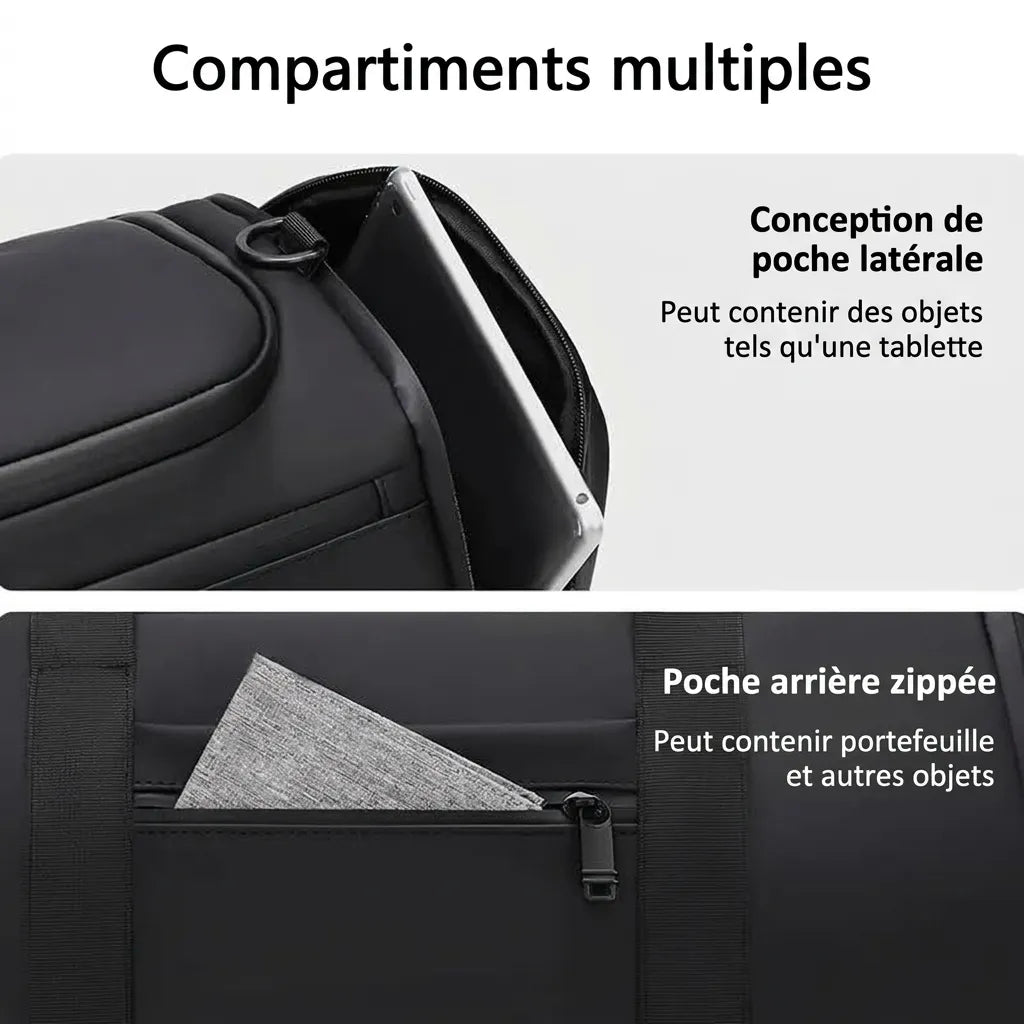 Poches extérieures du sac de voyage homme multifonction