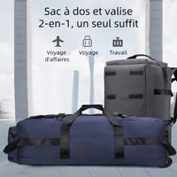 Sac de voyage à roulettes 80 litres, convertible en sac à dos